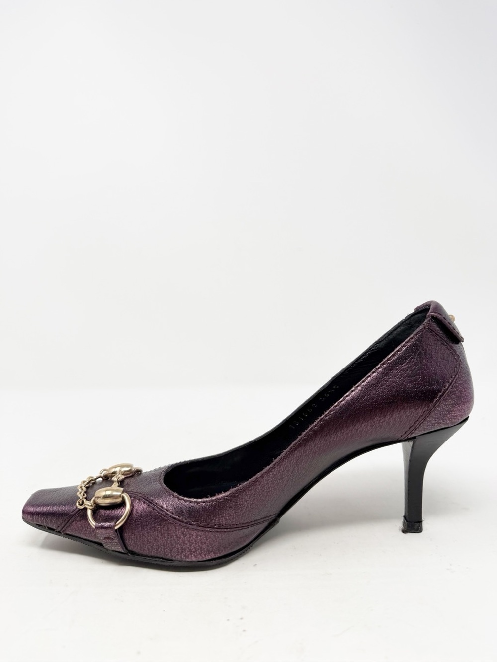 Gucci Horsebit Metallic Purple Heels Womens Size EU 36.5 - Picture 6 of 12